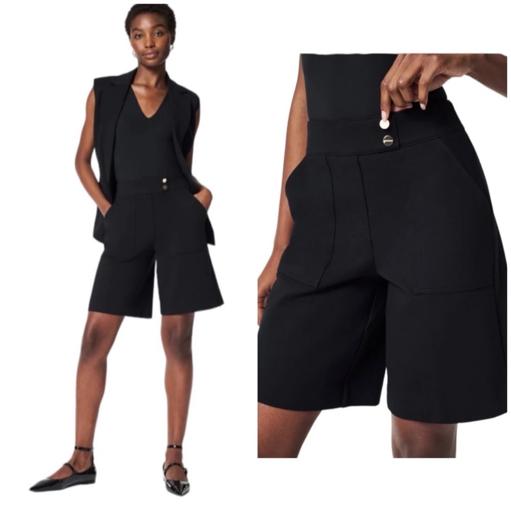Spanx black high rise shorts summer NEW small
